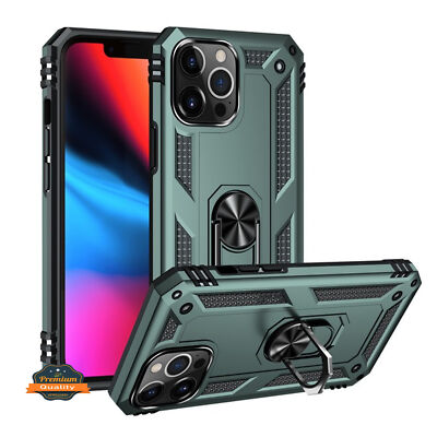 For Apple iPhone 14 /Pro Max Hybrid Dual Layer Ring Stand Heavy Duty Case Cover