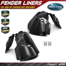 2x Front Side Inner Fender Liners Splash Shield for Jeep MP Compass 2017-2024