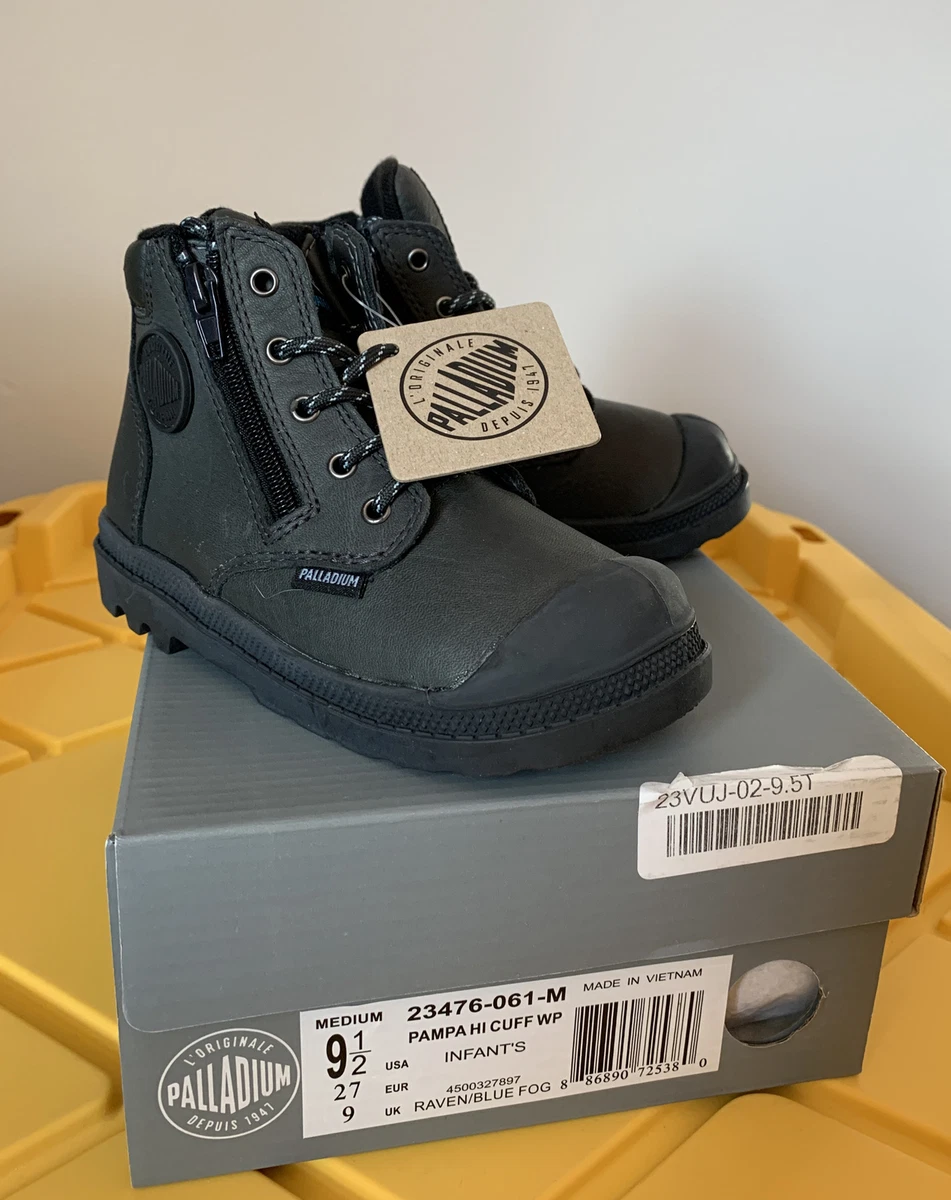 New Palladium Pampa Hi Cuff waterproof boots for little boys size