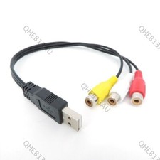 USB Male Plug To 3 RCA Female AV Audio Converter Video A/V Cable for HDTV TV 20H
