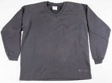 Vintage 1990s Champion Faded Black USA Made V-Neck Sweatshirt Men's Size Large