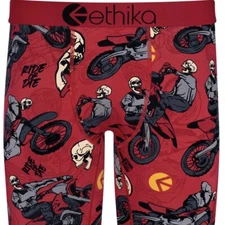 ETHIKA MENS STAPLE UNDERWEAR BOXER RYDE OR DIE RED
