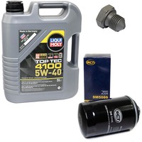 MotoröL Set 5W-40 5 Liter + ÖLfilter SM 5086 + Schraube FüR Audi A3 Cabriolet