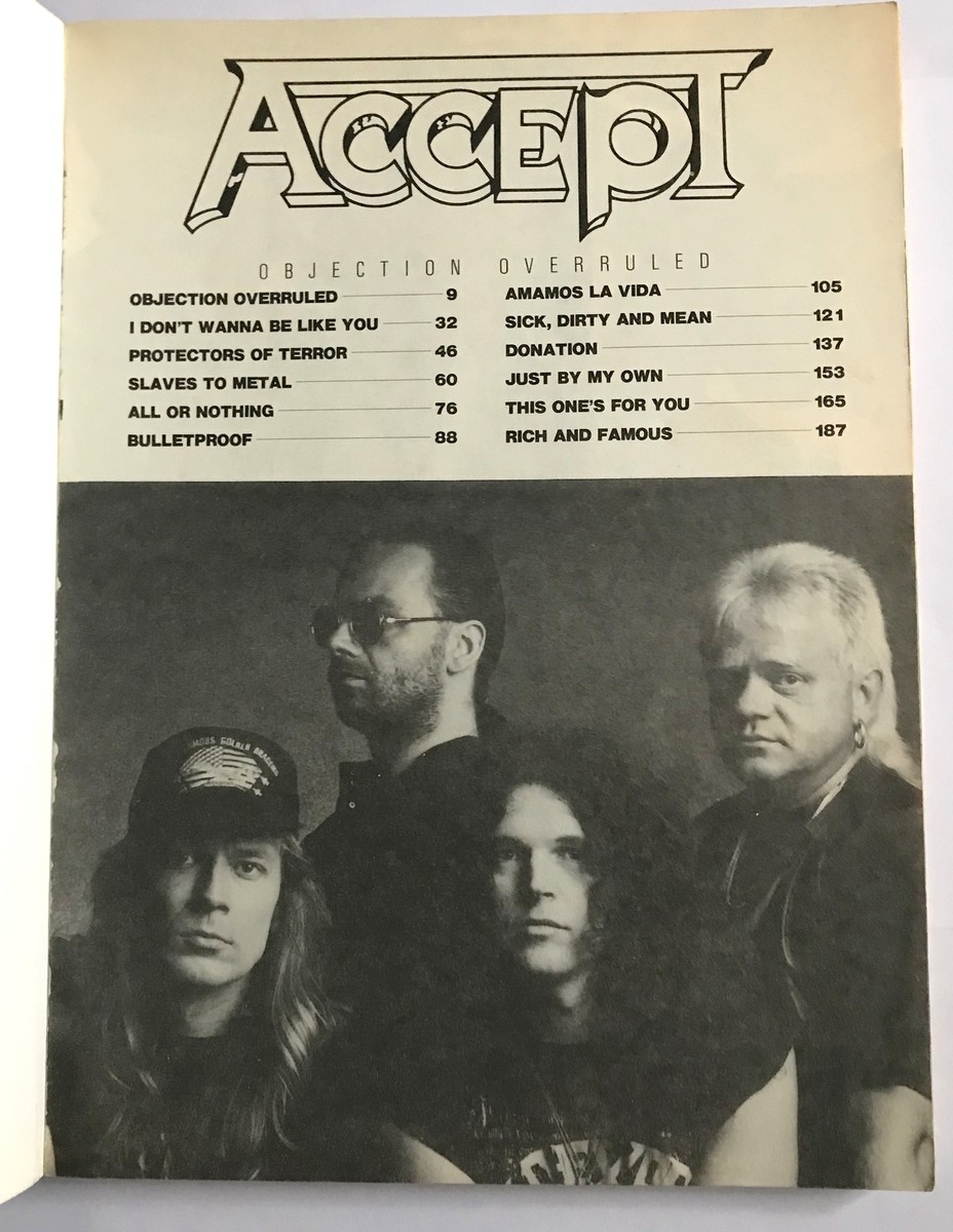 ★楽譜/アクセプト/オブジェクションオーヴァールールド/タブ譜/バンドスコア ACCEPT OBJECTION OVERRULED BAND SCORE JAPAN GUITAR TAB | eBay