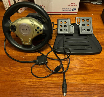 Genius Twin Wheel F1 Vibration Feedback Steering Wheel + Pedals PC/ PlayStation