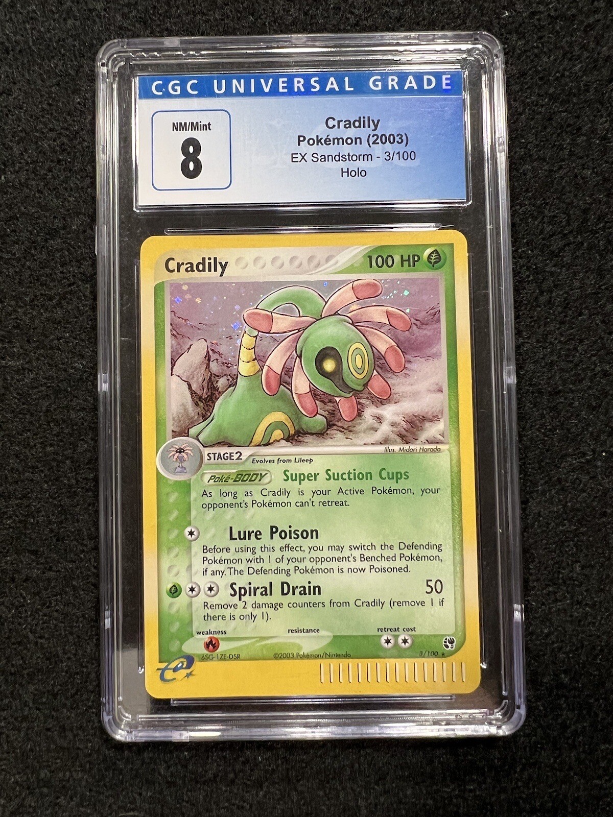 Pokemon Cradily Holo #3 from EX Sandstorm in a CGC 8 !!