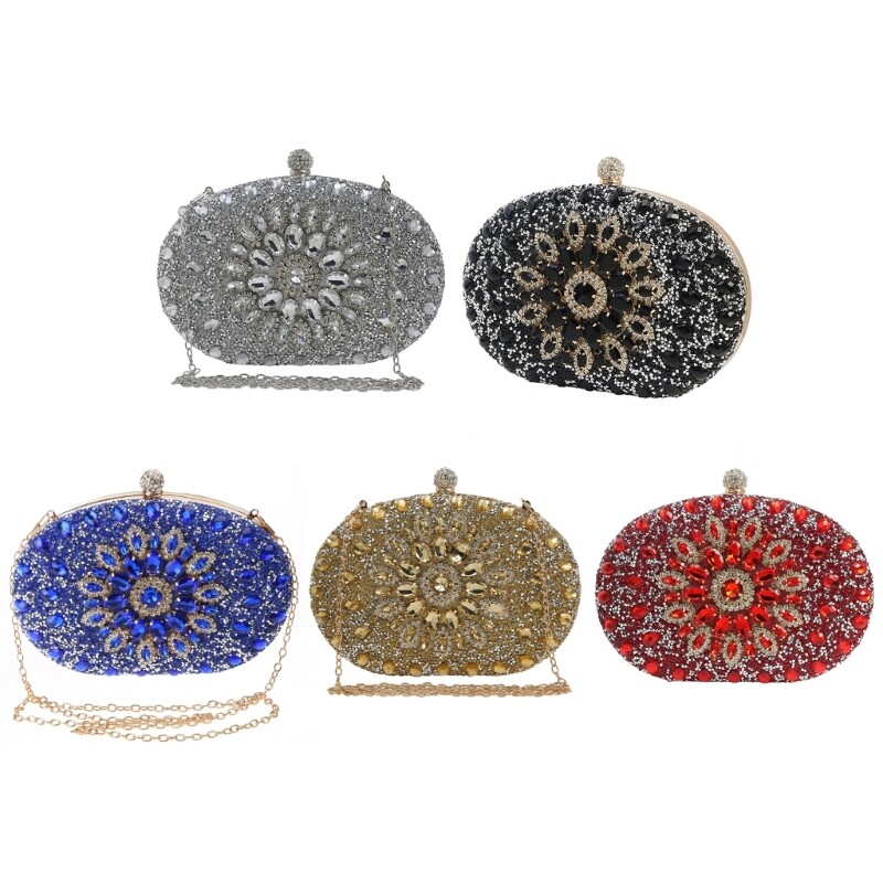 Women Evening Bag Detachable Chain Wedding Clutch Handbag Elegant Shoulder Bags