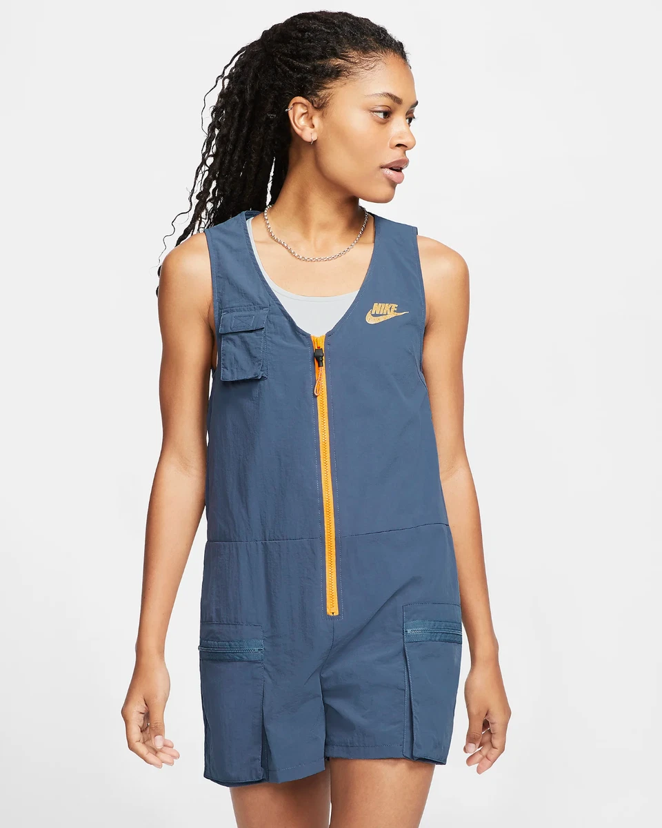 Women's Nike Sportswear Icon Clash Romper M Blue Orange Gym Casual Outdoor  Rare