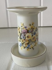 Lefton China Hand Painted Off White Floral Toothbrush Holder 270 Gold Trim Pics