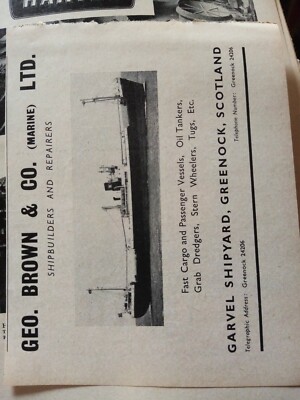 Da12a Ephemera Engineering Werbung 1959 Geo Brown Marine Ltd 