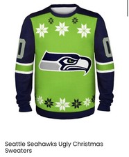 Seattle Seahawks Ugly Christmas Sweaters Large Mens