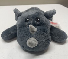 Melissa  Doug Gray Smiling Hippo Rhinoceros Stuffed Animal Plush 9  