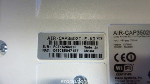 Point d'accès sans fil Cisco AIR-CAP3502I-E-K9 V02 Aironet 3502i 300 Mbit/s sans bloc d'alimentation - Photo 4/4