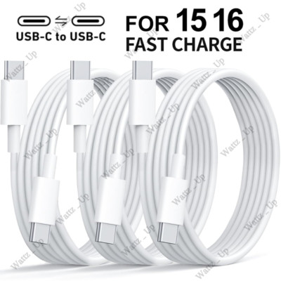For iPhone 16 15 Pro Plus iPad Pro Samsung 60W Fast Charger USB C Type C Cable