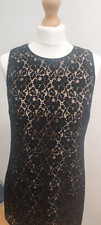 OASIS Black Lace with nude lining dress UK Women's size 10