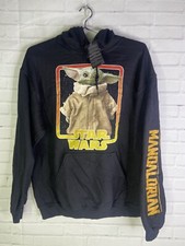 Star Wars Baby Yoda Grogu The Child Mandalorian Pullover Hoodie Womens Size S-M