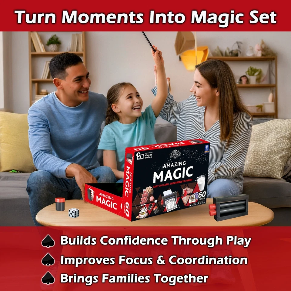 Increíble Kit de Magia para Niños 60 Trucos Fácil + Video|Juego de Magia para Principiantes 8+Edad Foto 2 de 4