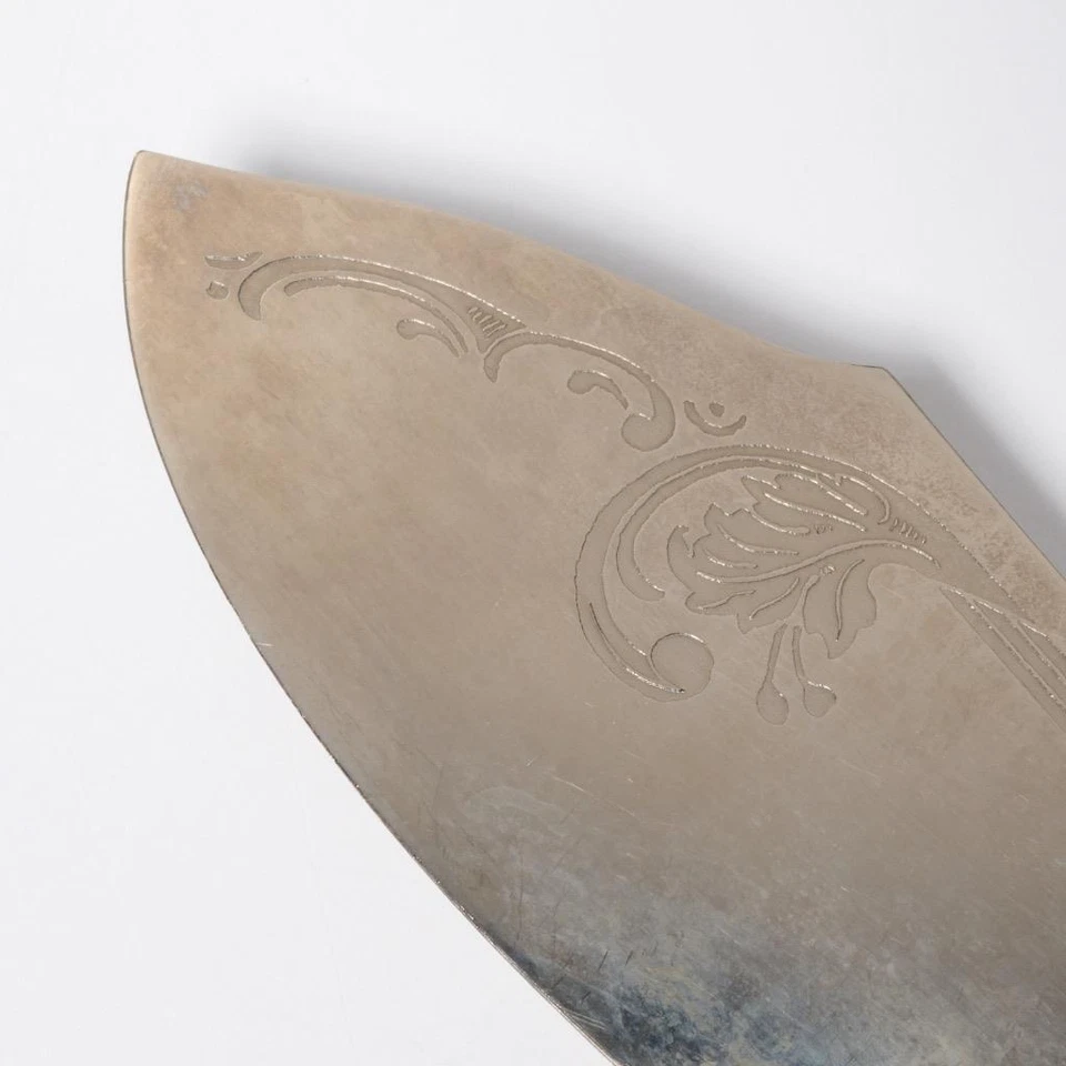 Antiguo cuchillo alemán Art Deco grabado 800 plata pescado GS monograma 10,5" l 1,5" w Foto 4 de 4