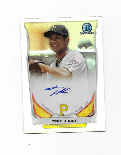 2014 Bowman Chrome Prospect Autografi Rifrattori #BCAPTA Trae Arbet AUTO PIRATA - Foto 1 di 2