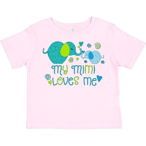 Inktastic My Mimi Loves Me- Cute Elephants Toddler T-Shirt Family Grandmother - 第 1/8 張圖片