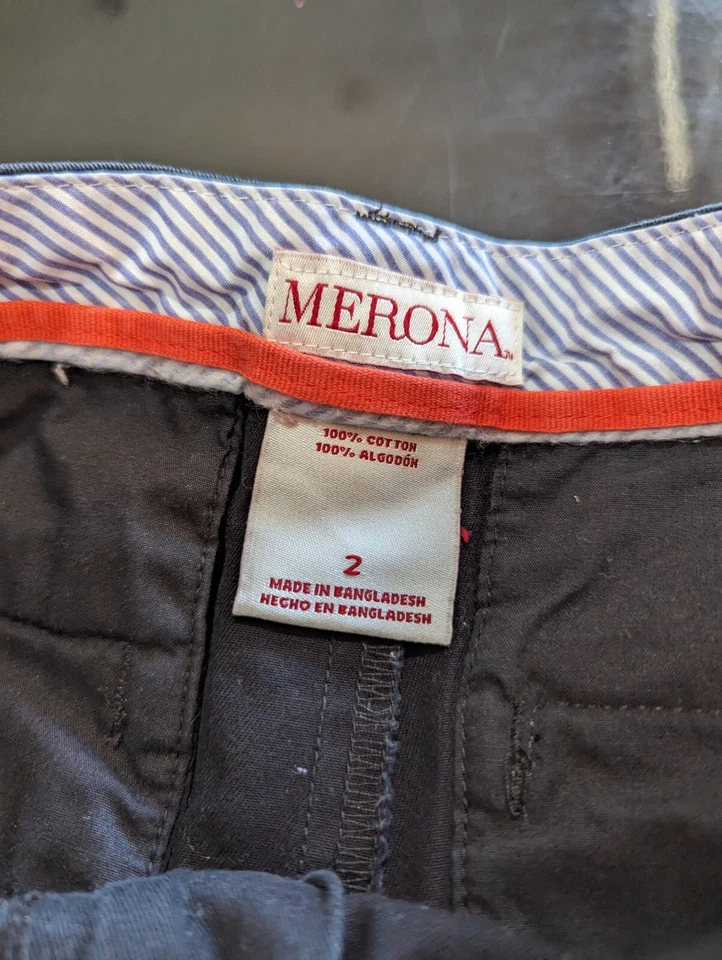 Pantalones cortos chinos merona negros para mujer talla 2 Foto 2 de 4