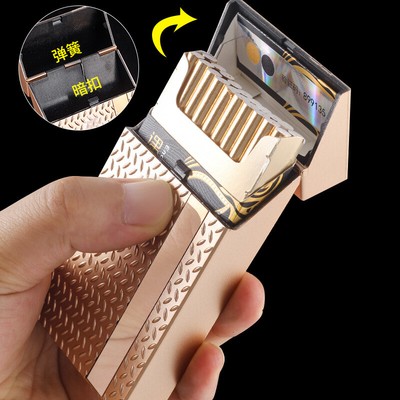 Classic Vintage Portable Plastic Cigarette Case Inner Buckle Switch Cap  Holder