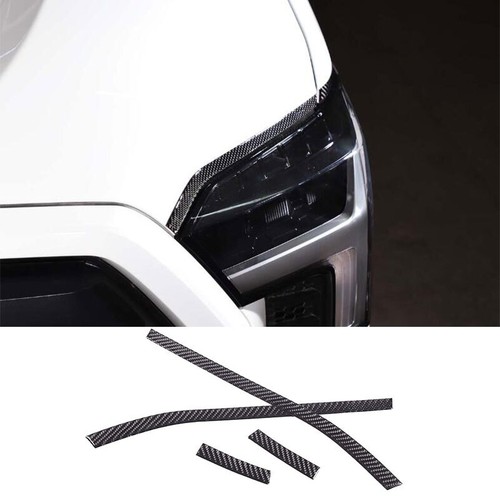 Carbon Fiber Front Headlight Lamp Cover Trim Bezels For Chevy Camaro