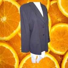 Ann Taylor Blue Pinstripe Button Up Blazer Size 12