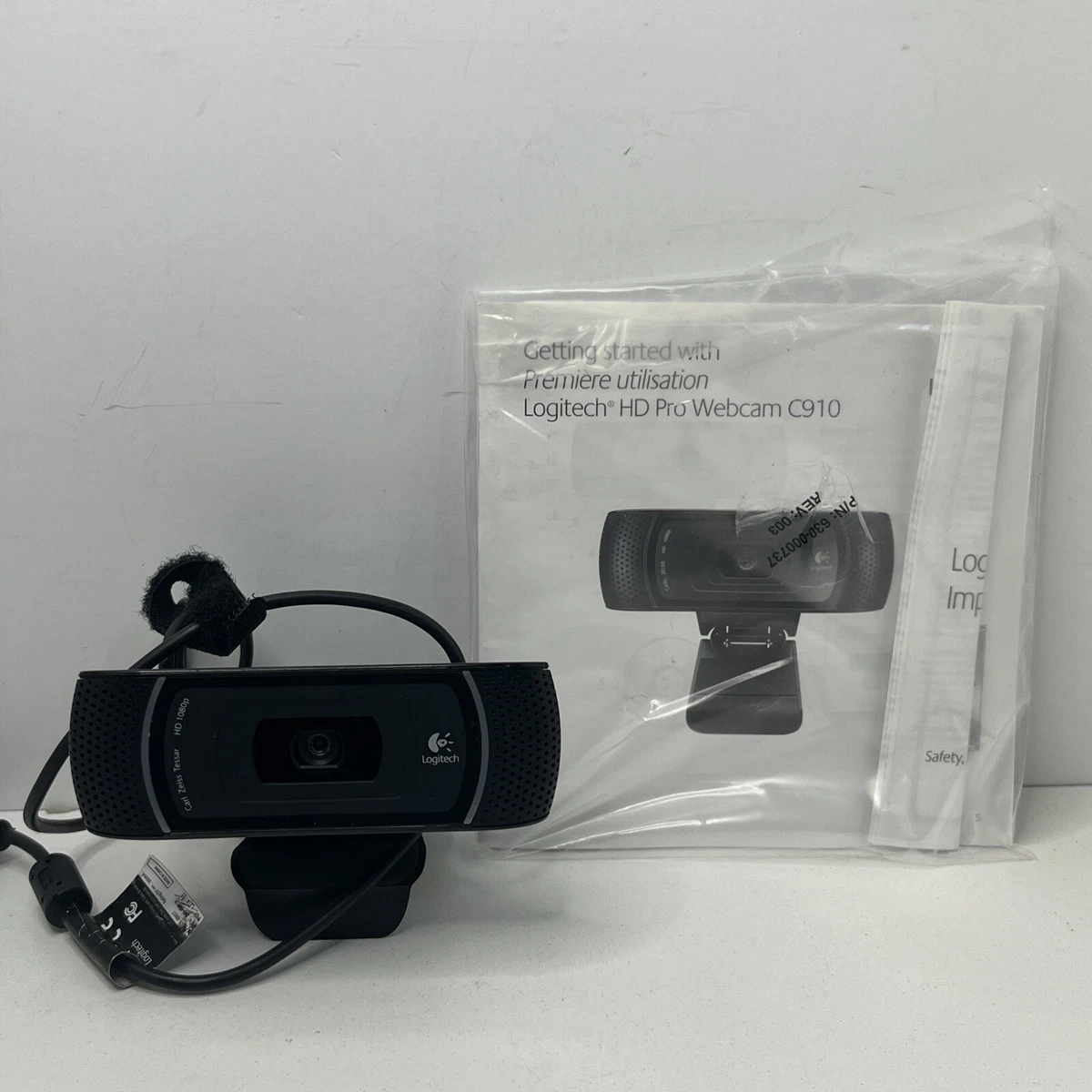 Logitech HD Pro Webcam C910 HD 1080p USB Carl Zeiss Tessar V U0017 TESTED