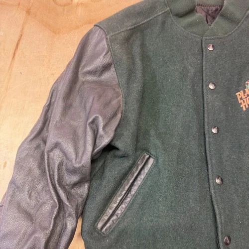 Planet Hollywood Nashville Button Up Jacket Leather Sleeves Large Embroidered image 4