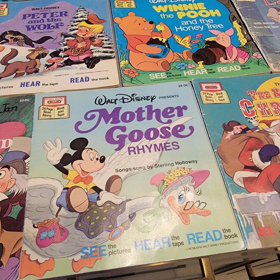 Lote De Colección Disney 15 Cintas de Cassette Libro de Cuentos Leer A lo largo Mickey Rescuers Bambi Años 80 Foto 4 de 4