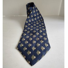 Stafford Blue Green Cream Diamond Print 58" Silk Tie