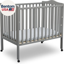 Folding Portable Mini Baby Crib with 1.5-Inch Mattress - Greenguard Gold Certifi