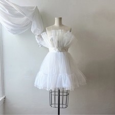 NWOT katie may Ellee Mini Dress in Ivory w *FLAW*