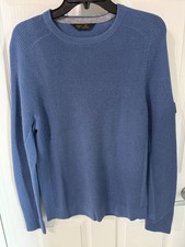 Rhone Walden Waffle Wool  Cashmere Sweater In Blue Horizon Marle Size S .