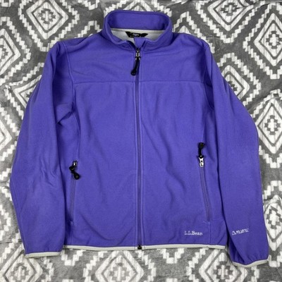 LL Bean Polartec Fleece Jacket Women s Small Blue Full Zip Pockets Sweater