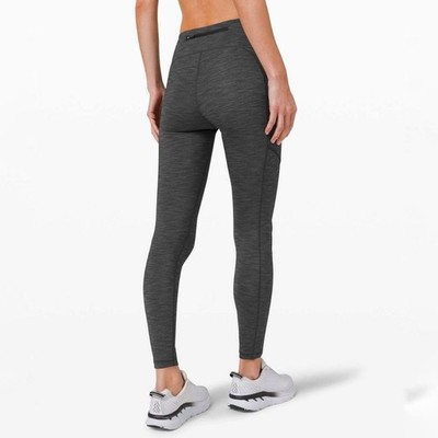 Lululemon Speed Up Tight 28'' Heathered Black gray leggings women's Size 14