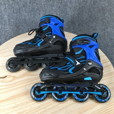 2PM Sports Adjustable Flashing Inline Skates Youth 1 Lace Up Athletic Black Blue