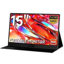 Ultra Thin Portable 15" 1080P Monitor For Laptops  Phones 1920x1080 IPS Screen  