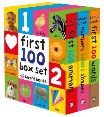 First 100 Board Book Box Set (3 books): First 100 Words, Numbers Colors Shap...