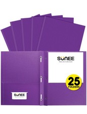 2 Pocket Folders with Prongs 25 Pack, Purple , Paper Folders with 2 Pockets ...