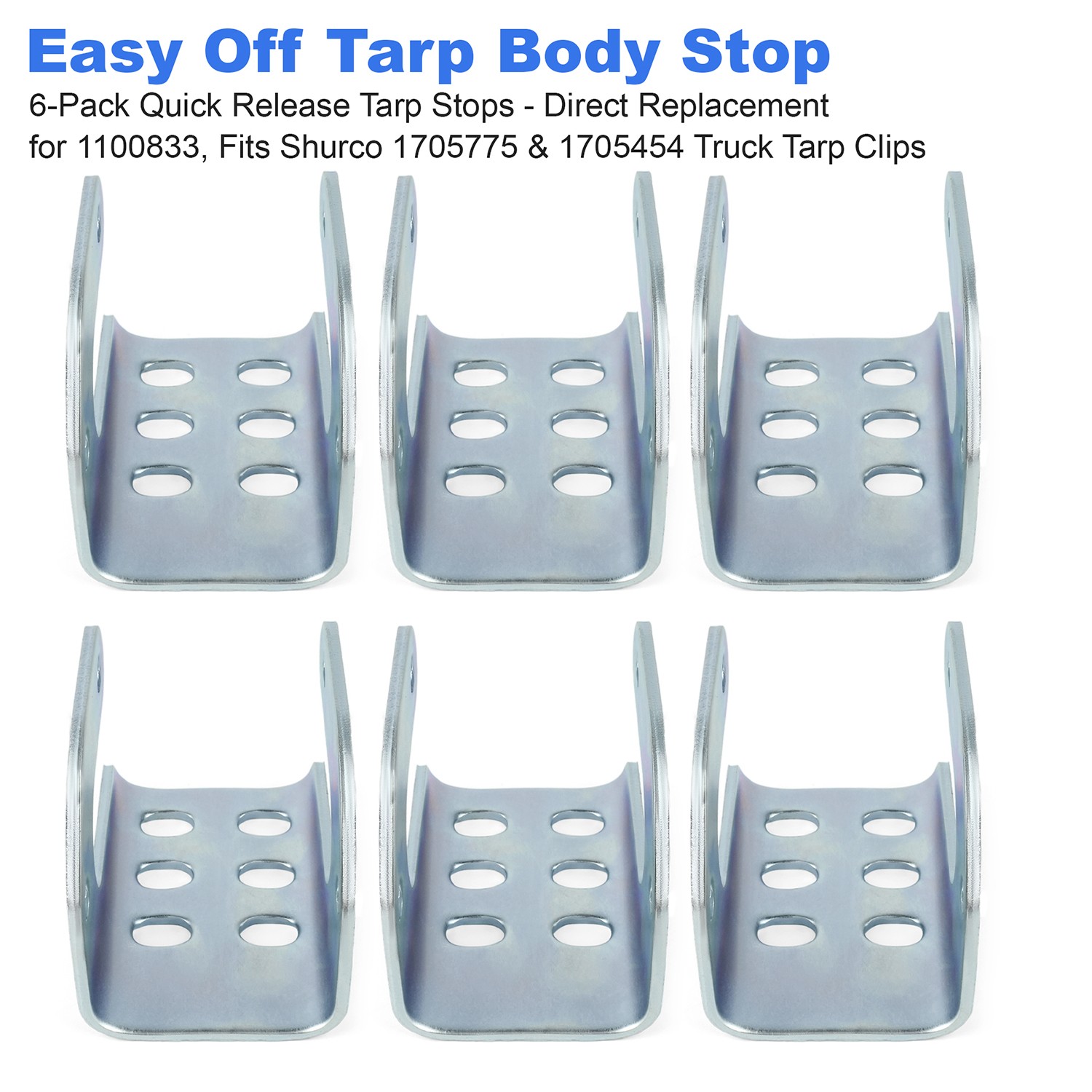 ‌Heavy Duty Tarp Body Stops (Set of 6) For with Shurco 1705775/1705454