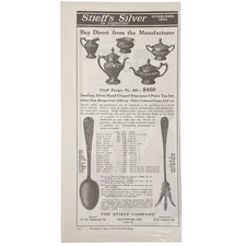 1922  Stieff Silver Co. Vintage Print Ad, Stieff Rose, hand Cahsed Reousse