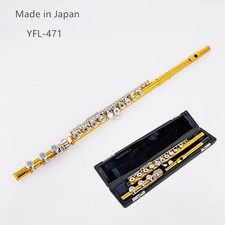 YFL-471 C Foot Flute, 17 Keys, E Mechanism, Gold Silver Plated, Cupronickel