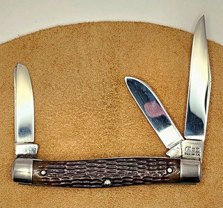 Case Tested XX 6393 3 Blade Slipjoint SS Clip/Pen/Sheepsfoot Brown Bone