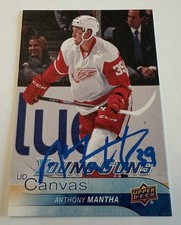 Anthony Mantha Autographed Signed 2016-17 UD Young Guns Canvas Rookie RC JSA COA