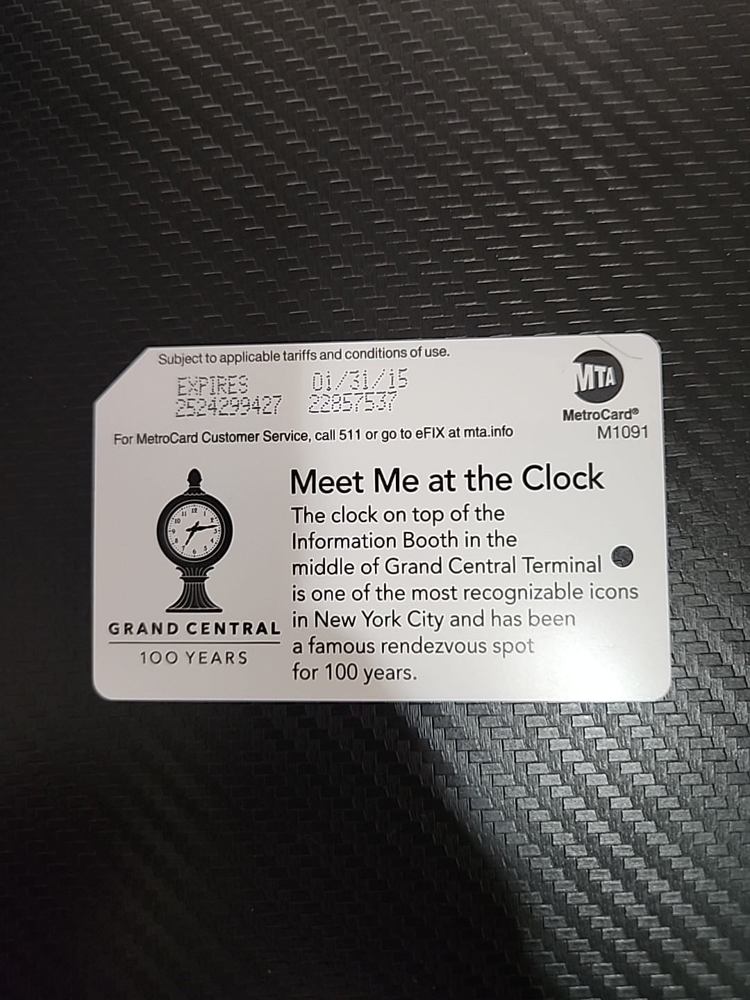 Grand Central Centennial MetroCard