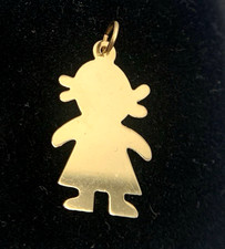 NEW 14K Gold GIRL Engravable Necklace Pendant,1.1g,26mm x 15,Signed,FREEgfBx 5