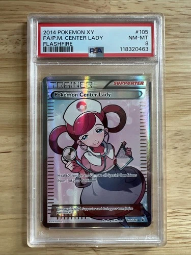 PSA 8 Pokemon Center Lady (105 Full Art) 105/106 Flashfire Holo XY Full Art Mint