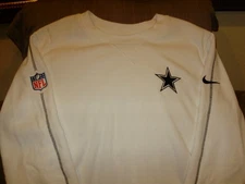 NFL Dallas Cowboys NIKE FJ9426 White Crew Pullover Fleece LS Thick Top Men Large